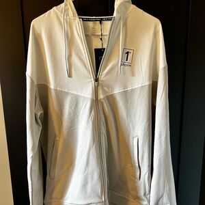 1st Phorm Track Jacket - White/Gray - Men's Size Large